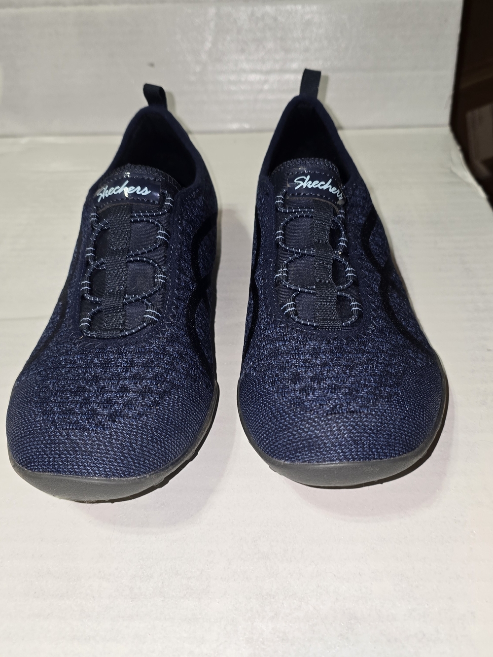 Skechers Women's Navy Slip-On Knit Sneakers Size 7
